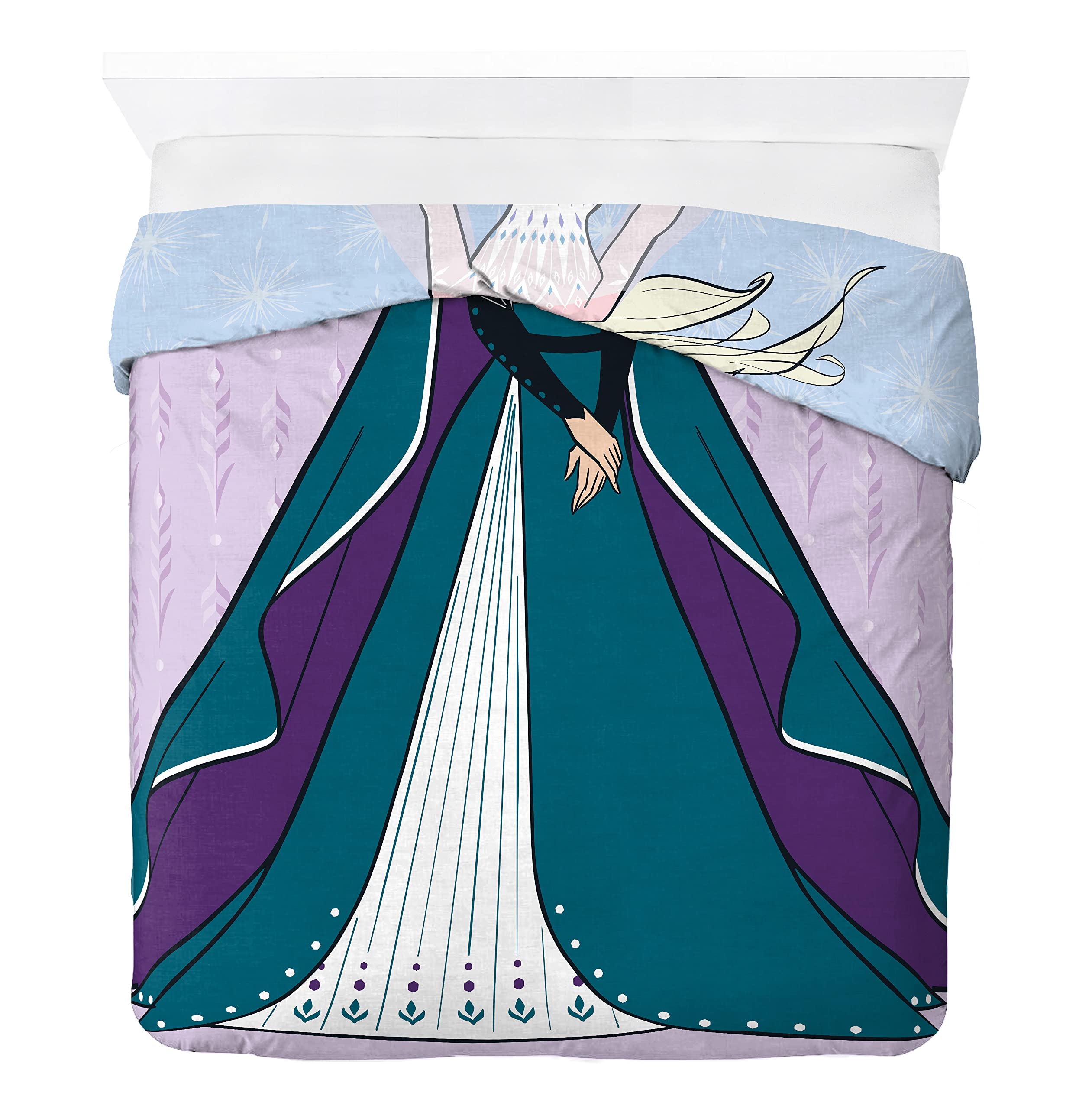 Jay Franco Disney Frozen - Set di biancheria da letto matrimoniale, 100% cotone, 4 pezzi, include copripiumino, lenzuolo con angoli e federe
