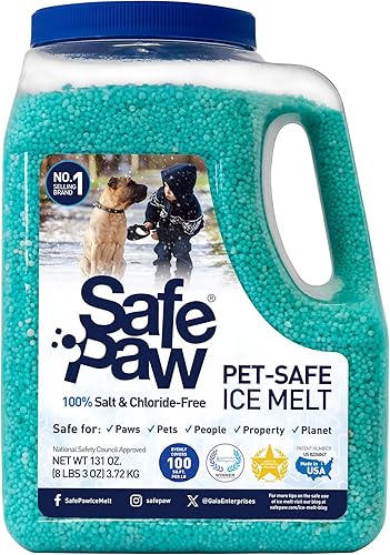 Miniatura 2 de Safe Paw Mascotas de hormigón seguro y potente derretimiento de hielo sin sal para calzadas, aceras y varios terrenos, jarra de 8 libras (paquete de