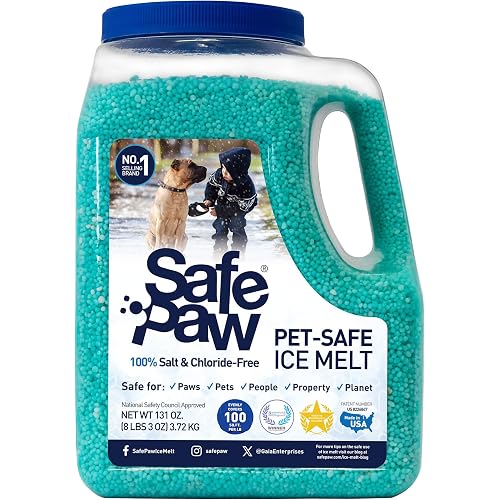 Safe Paw Pet-Safe Snow and Ice Melt, Salt- and Chloride-Free Melter, 8 lbs
