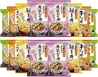 アマノフーズ フリーズドライ 化学調味料 無添加 小さめ どんぶり ４種類 各４食 合計1６食 セット (まろやか麻婆なす丼 ・ 親子丼 ・ 中華丼 ・ 牛とじ丼)