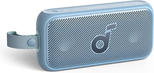 soundcore Motion 300 Bezprzewodowy przenośny głośnik Hi-Res z technologią BassUp, głośnik Bluetooth z technologią SmartTune, dźwięk stereo 30 W, IPX7, do ogrodu i pieszych wędrówek (Niebieski)