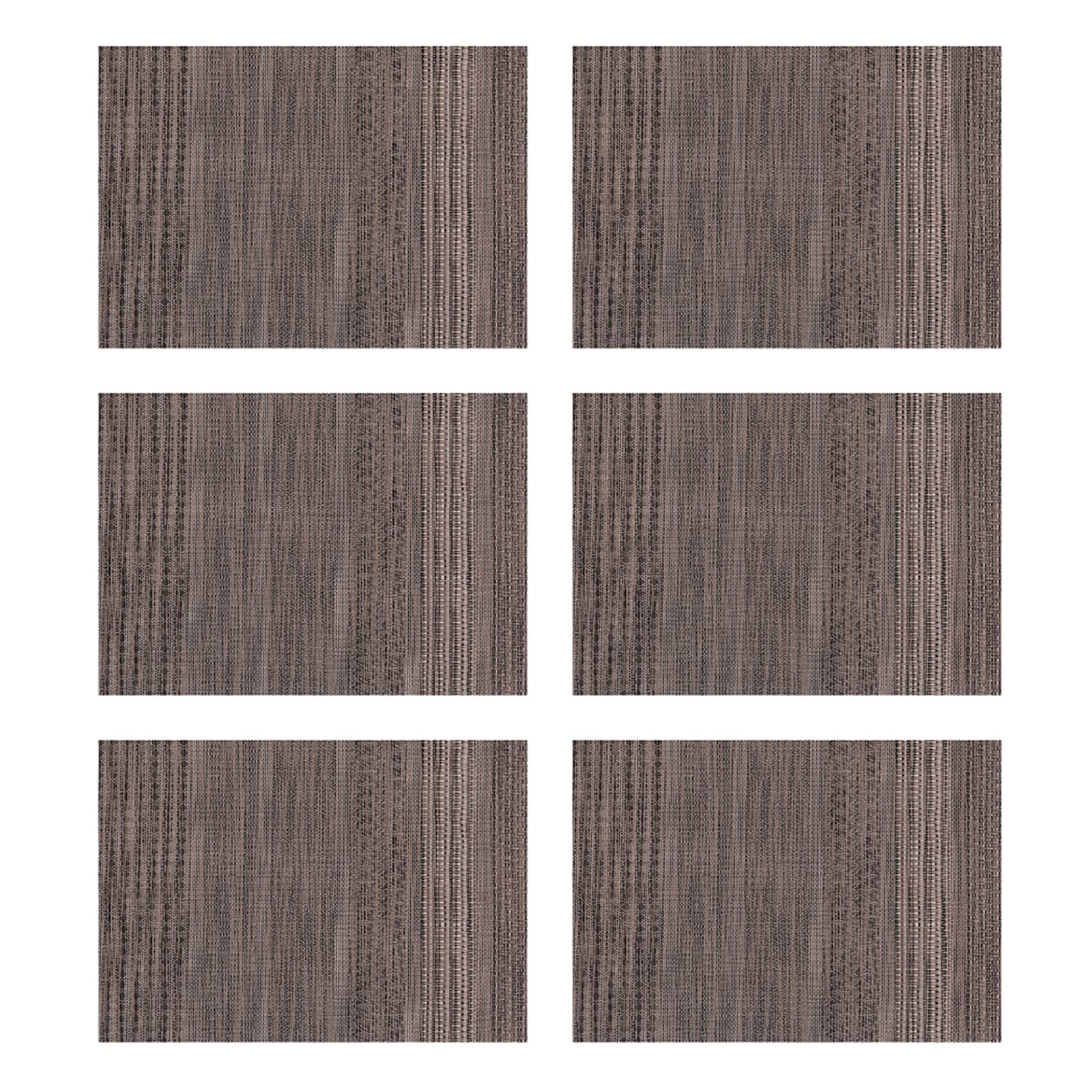 Sets de table lavables en vinyle marron foncé lot de 6 antidérapant