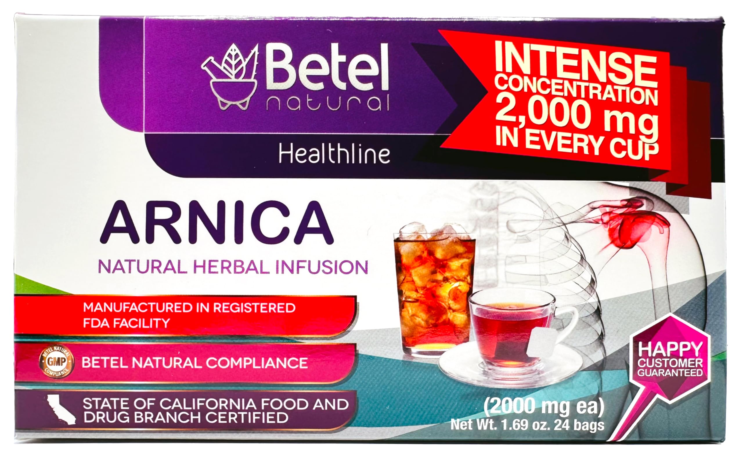 Amazon.com : Premium Arnica Tea by Betel Natural - Easy to Brew