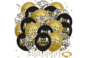 We Appreciate You Decorations Black Gold Thank You Balloons 50 Pcs