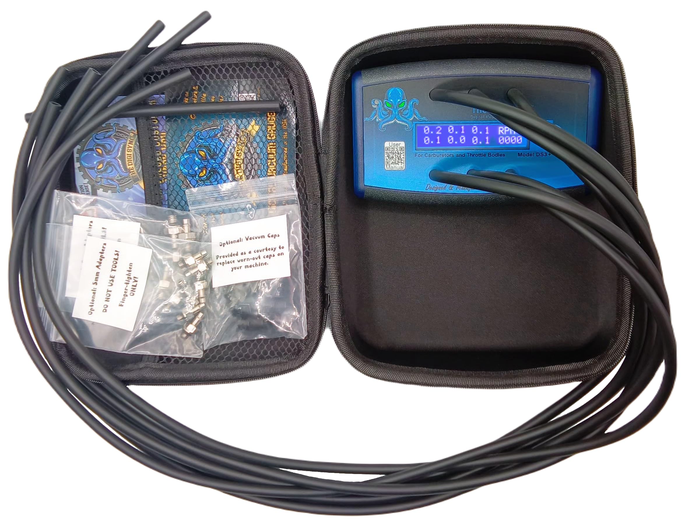 6-Channel - The Digi Sync (Model DS3+) Throttle Body & Digital Carb Sync Tool | Carburetor Synchronizer | Balancer | Vacuum Gauge | Peaking Manometer Tune | NOT carbtune Motion pro syncpro Alpha Moto