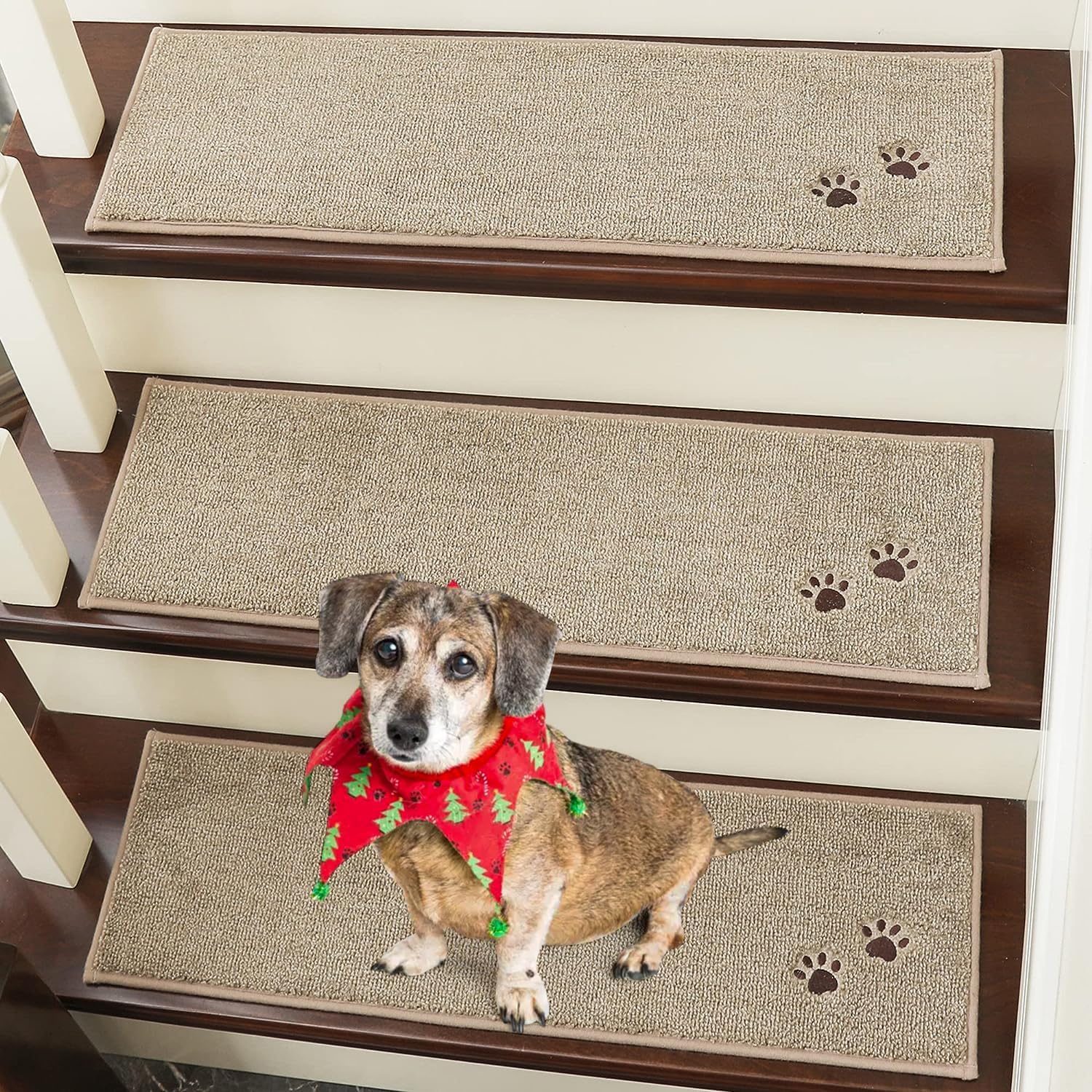 COSY HOMEER Treppenmatten 15 Stück - 70x22cm, Rutschfest, Waschbar