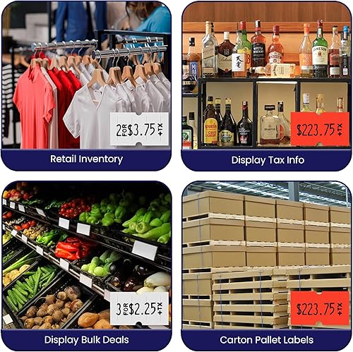 Vista 5 de Perco Lite 1 Line Price Gun with Labels Kit - Includes 3 White Rolls, 3 Fluorescent Red Rolls, 2 Ink Rollers - 1 Ink roll and Labels Pre-Loaded