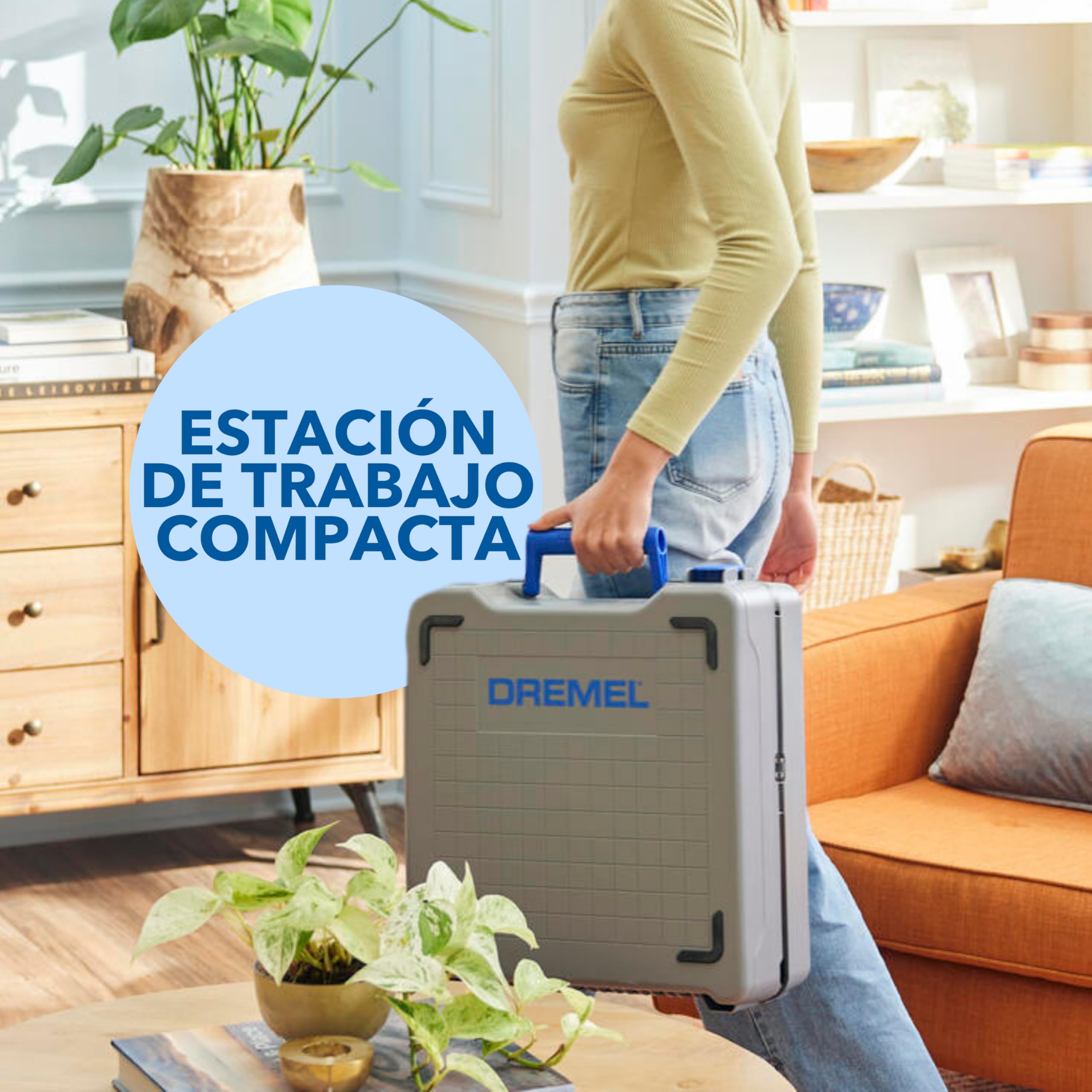 Dremel Blueprint Estación de Sierra Circular Portátil 12V Sin Escobillas con Estación de Trabajo 1x Disco Multimaterial, 1x Guia de Corte, 1x Adaptador de Polvo, 2x Gatos