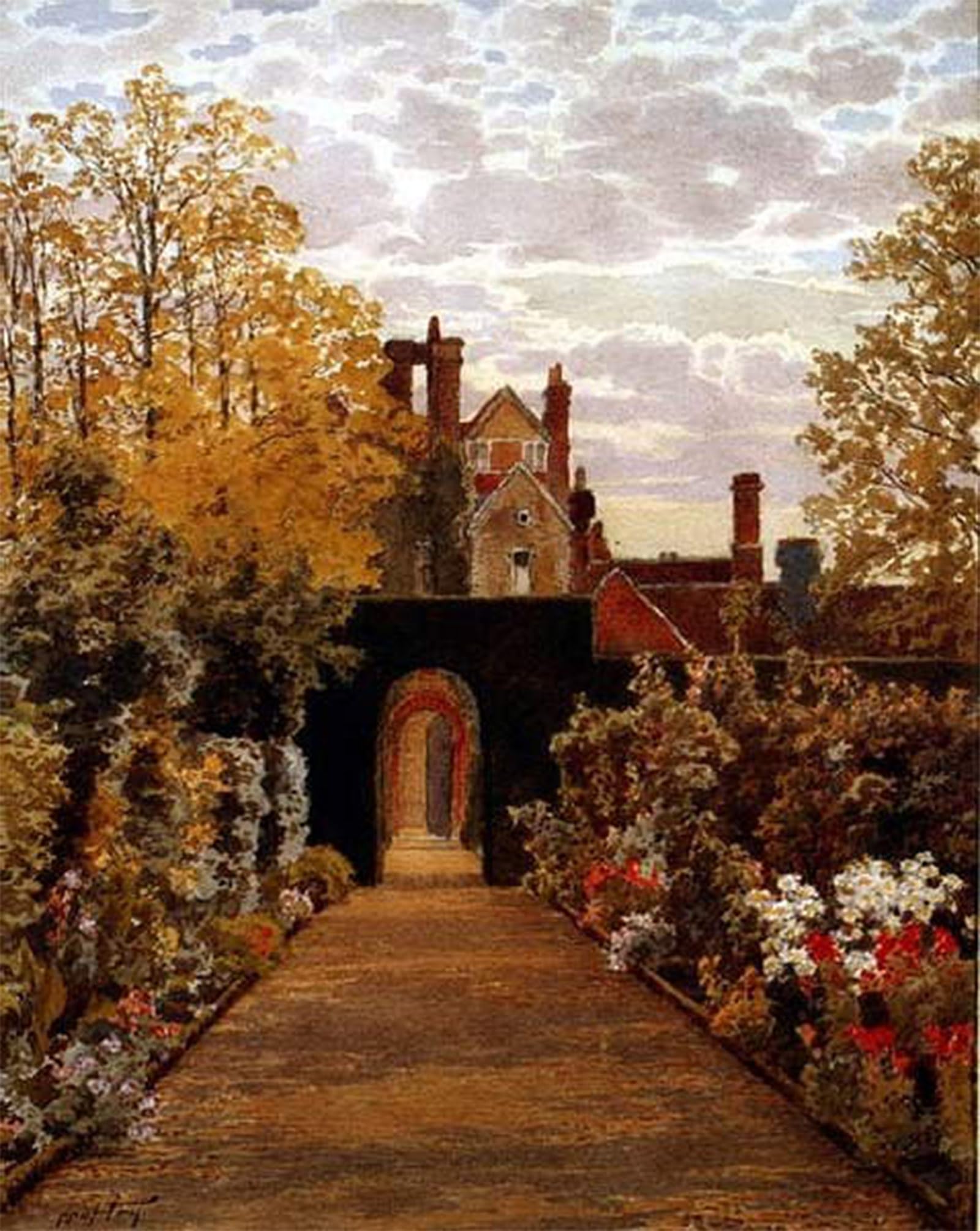 POSTERIIk Vintage Art Print Images Pictures Print October Morning in the Gardens by H Hunn Modern Colour Posters for Office Home Decor 60x90cm