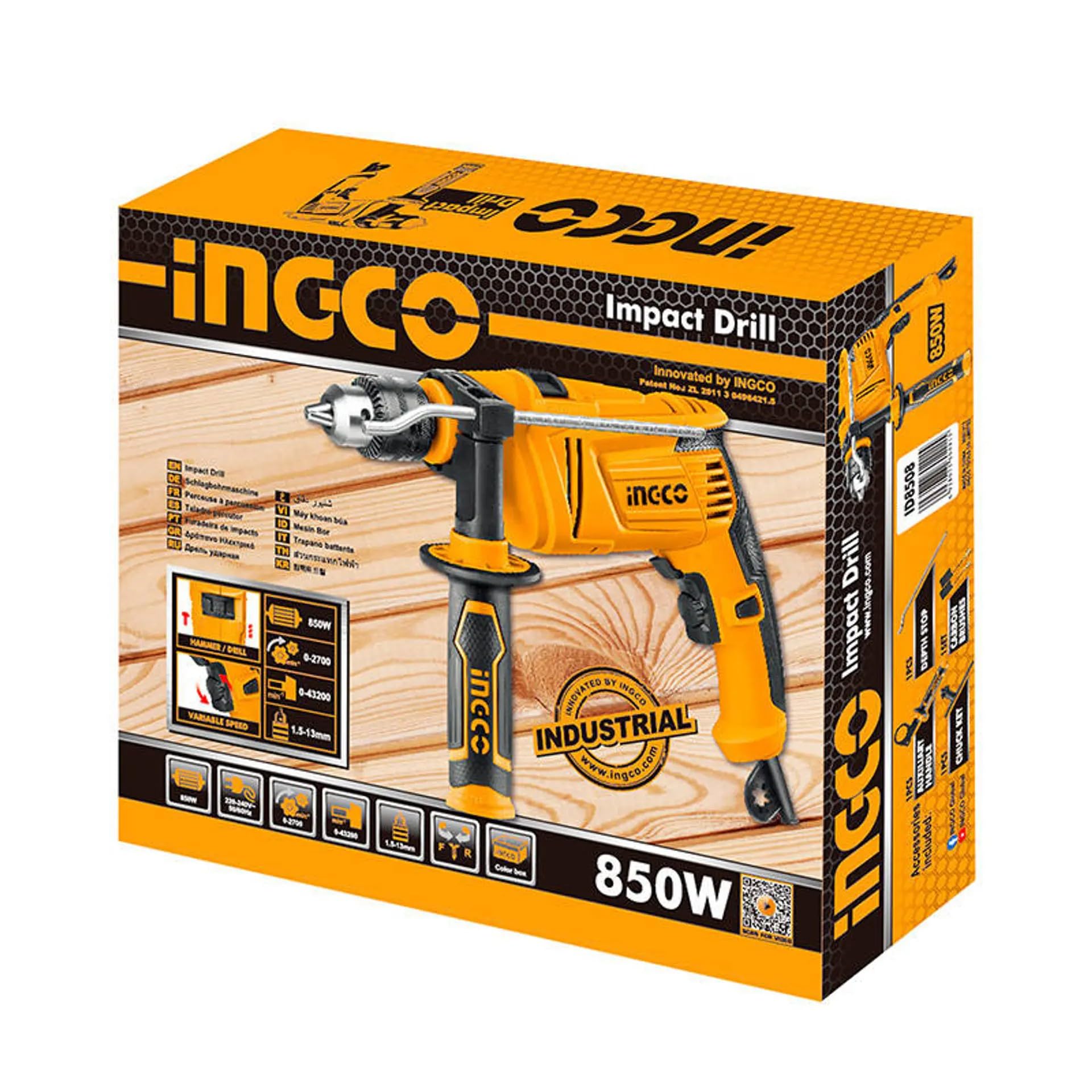 Ingco - Trapano a percussione Id8505 850W R+L
