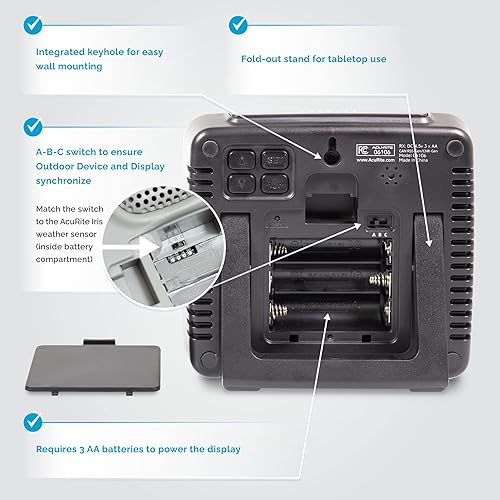 Miniatura 10 de Estación meteorológica AcuRite 01517 Pro con lluvia viento temperatura humedad y tiempo