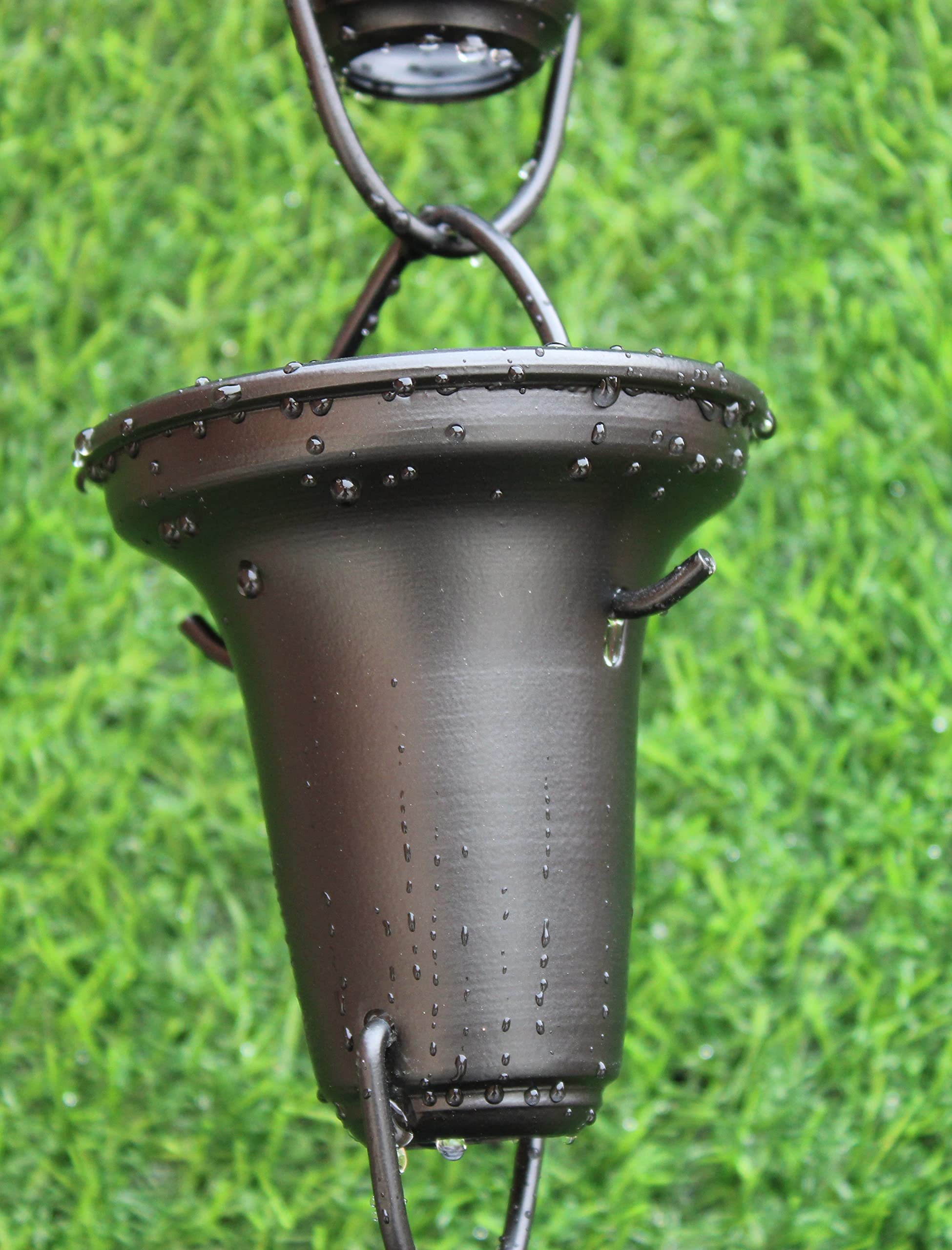 KAM Home Chaîne de pluie évasée 2,4 m (Noir)