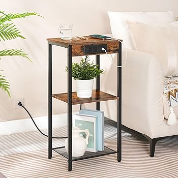 Amazon.com: HOOBRO Tall End Table with Charging Station, 30