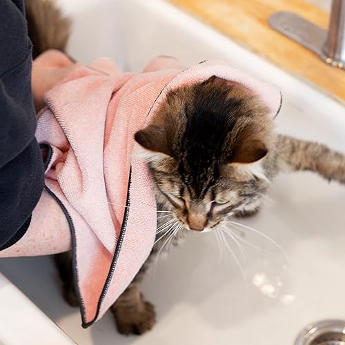 Miniatura 6 de Ritz Toalla de microfibra bordada de alta calidad para mascotas (paquete de 3), 18 x 28 pulgadas, altamente absorbente, de secado rápido, de larga