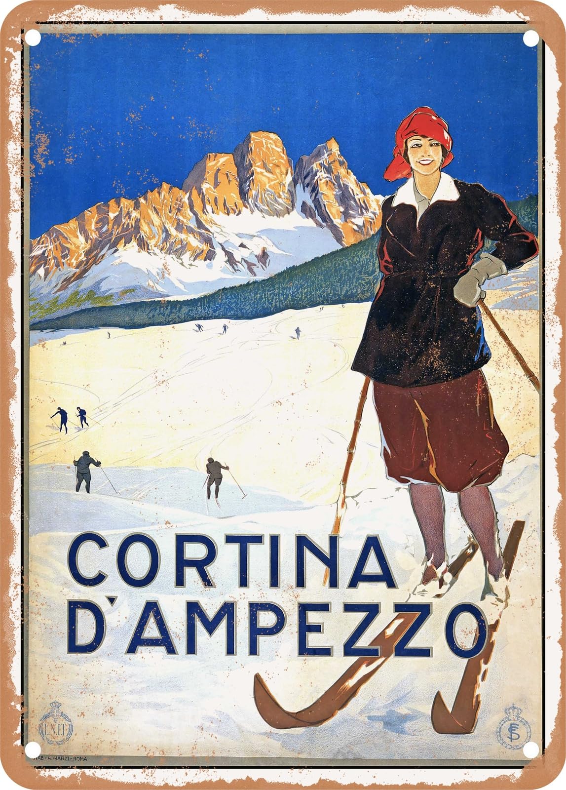 METAL SIGN - 1920 Cortina d'Ampezzo Vintage Ad home decor