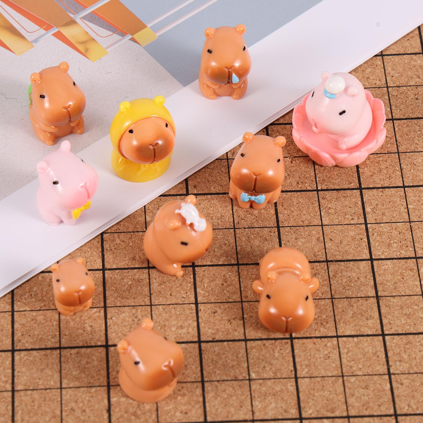 100 Mini Statuette Capibara In Resina – 6 Stili Carini Per Decorazione Fai-Da-Te, Micro Giardini E Terrari