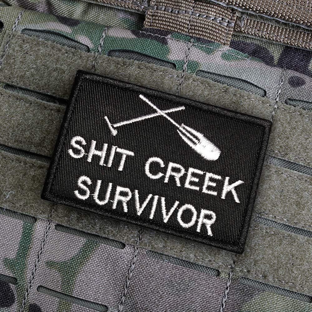 Funny shit Creek Survivor Patch – Tactical Velcro Badge