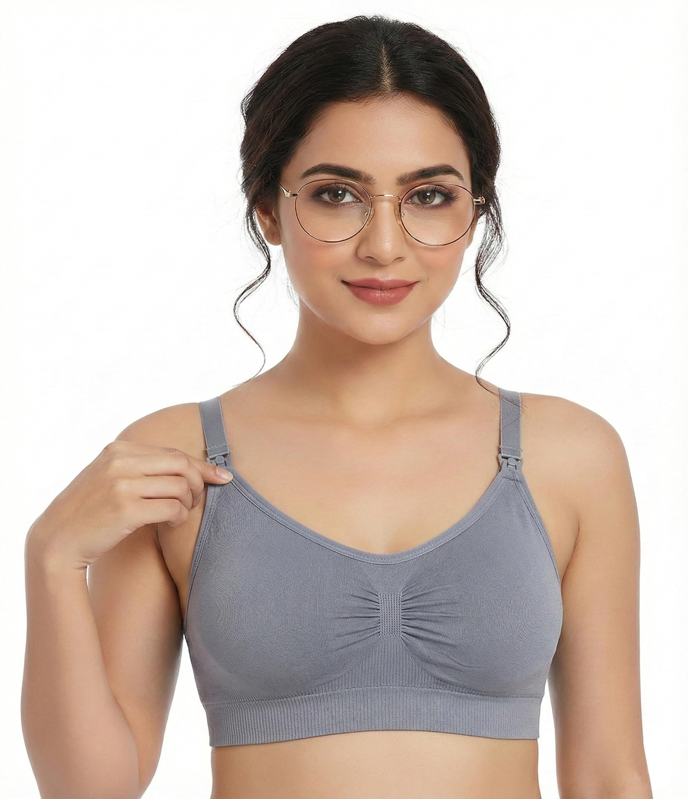 Comfort Revolution Seamless Bra -Easy lite Full-Coverage Wireless Everyday Bra with Soft Comfort with Removable Pad.