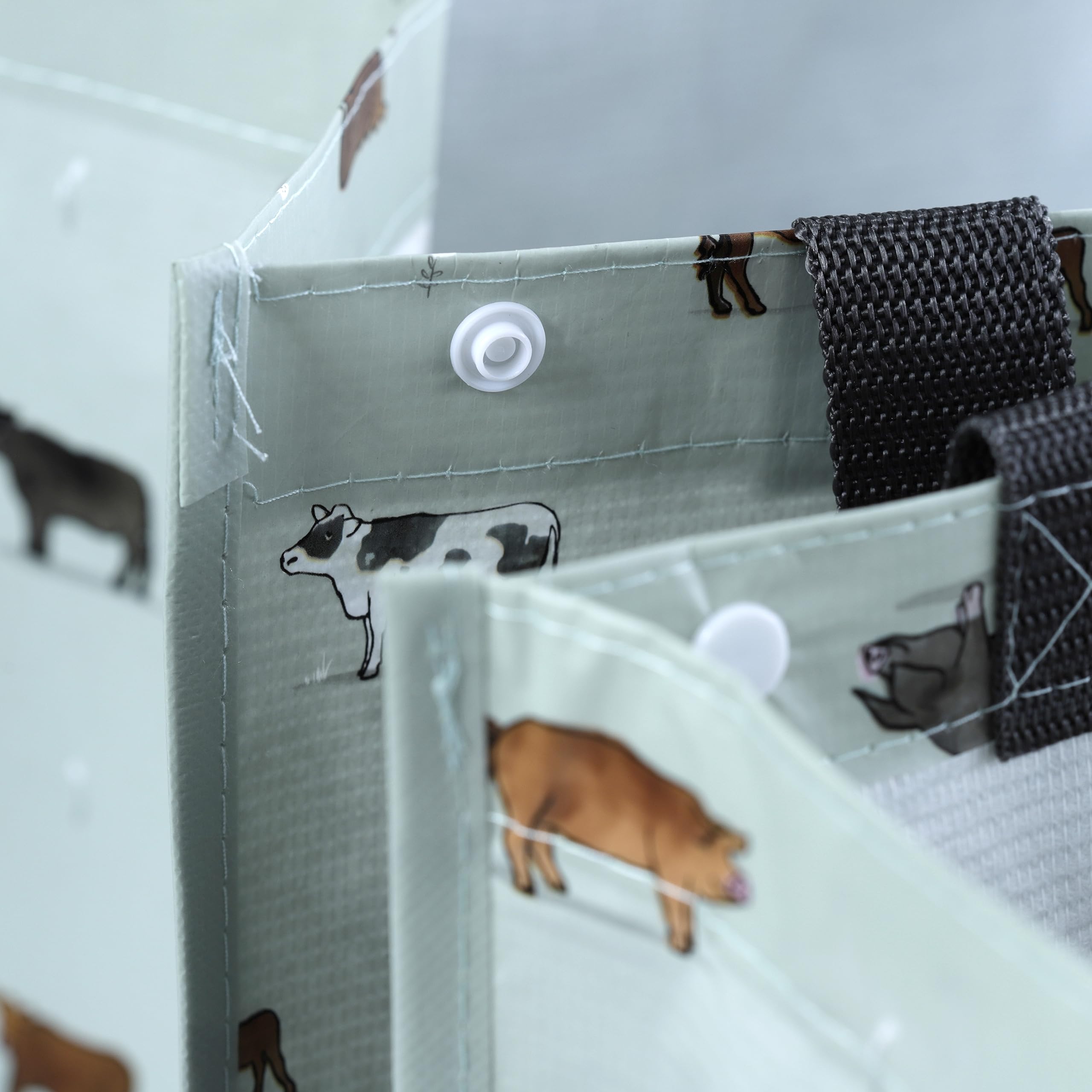 Puckator 3 Pack Laundry Storage Bags From Rec' Plastic Bottles - Willow Farm - Washing Basket - Large Storage Bags - Laundry Basket - Room Accessories For Men - Laundry Storage - Big Bags Clothes Bin