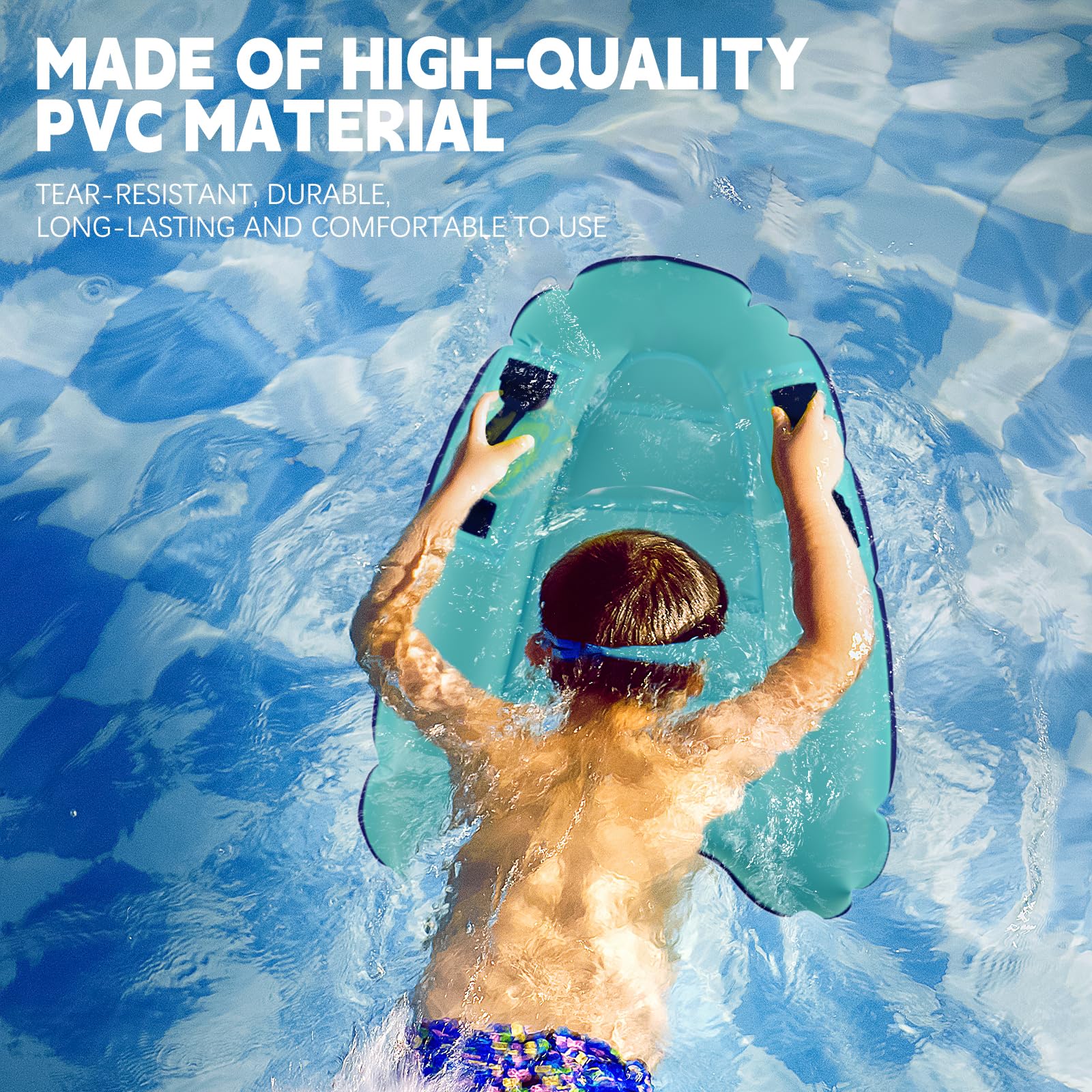 Shyllin Tabla de Surf Inflable para Niños 70 x 55 x 12 cm Bodyboard Hinchable con Asas Portátil