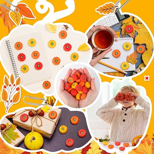 Miniatura 4 de 90 unidades de borradores de calabaza de otoño a granel para Acción de Gracias, mini borradores de lápiz 3D, papelería de calabaza de goma