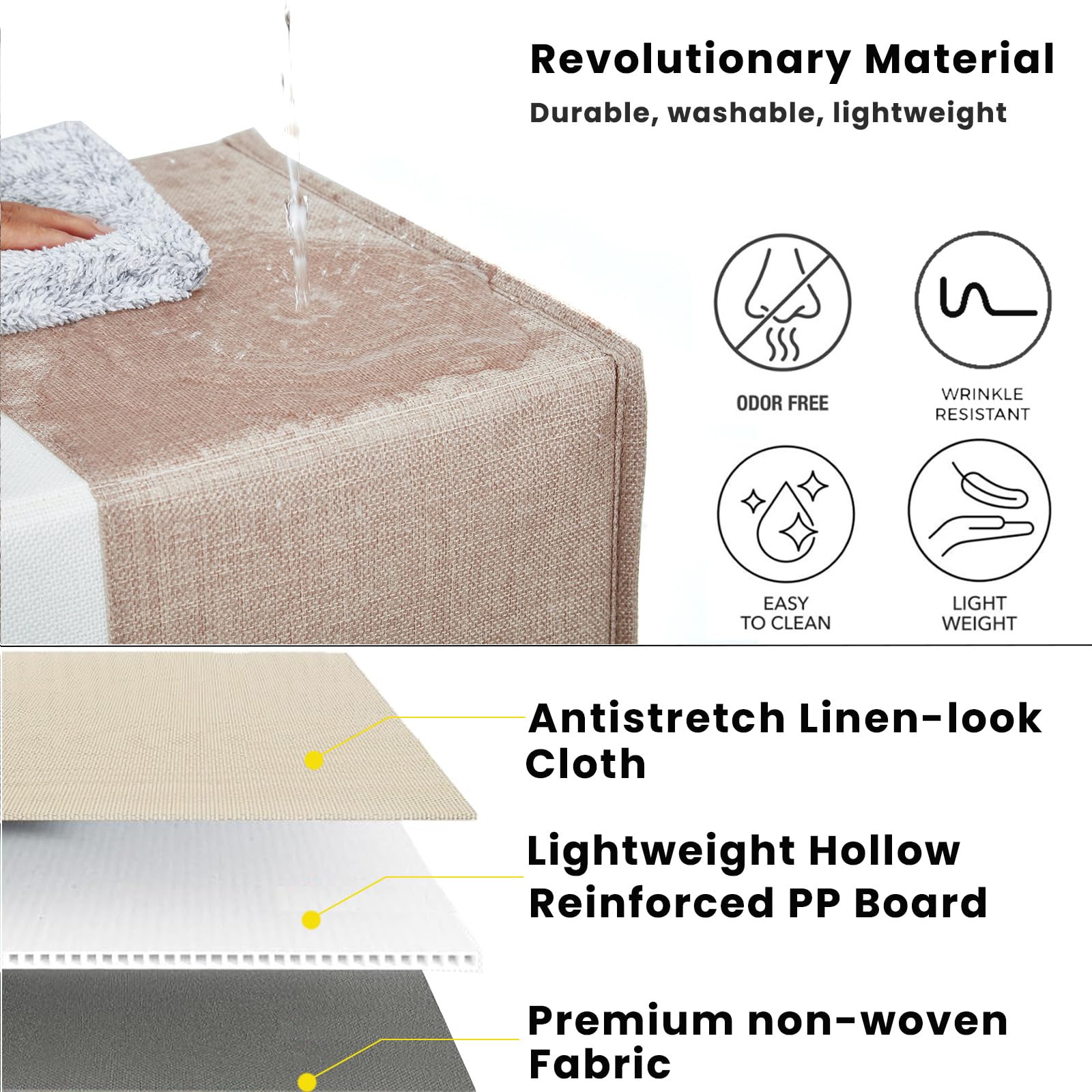 Mangata Cube Storage Boxes 30x30x30 cm, Fabric Storage Cube Baskets for Clothes Bins Baskets - Image 3