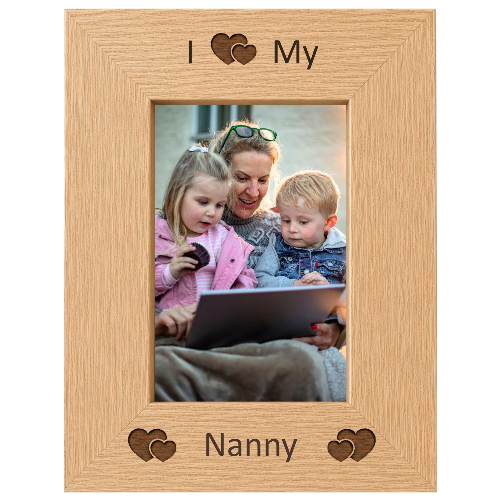 I Love My Nanny 6x4 Oak Effect Photo Picture Frame Keepsake Gift