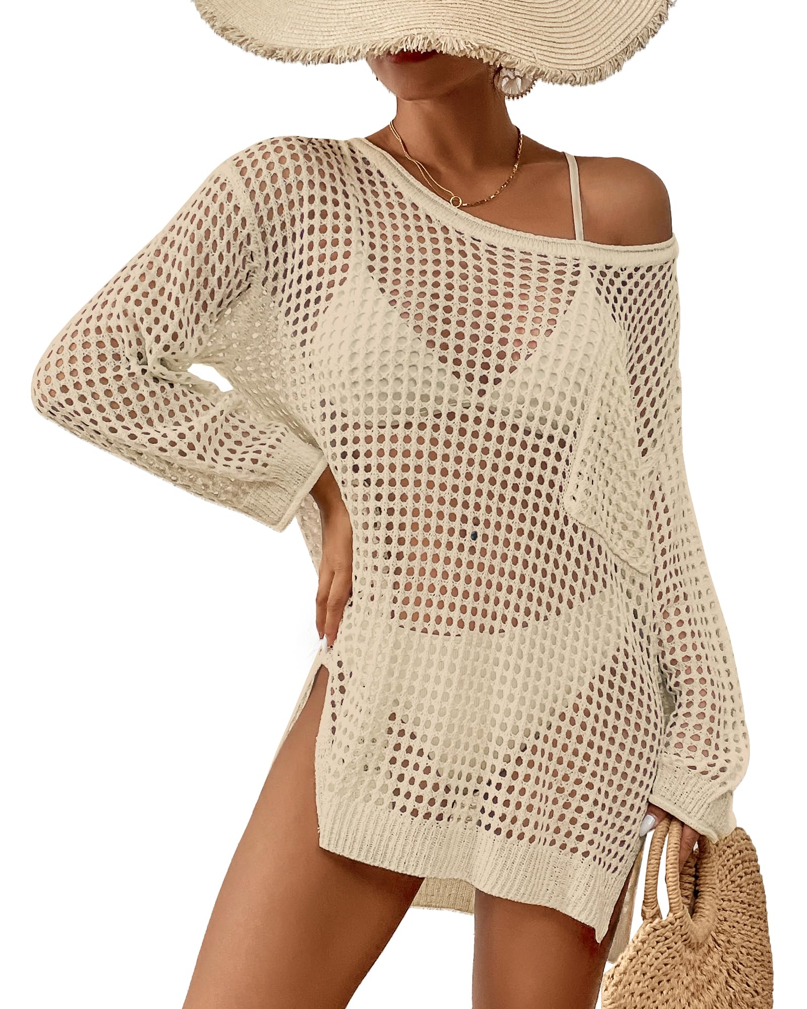 Swimsuit Cover Up for Women Sexy Crochet Tops Knitted Beach Outfits