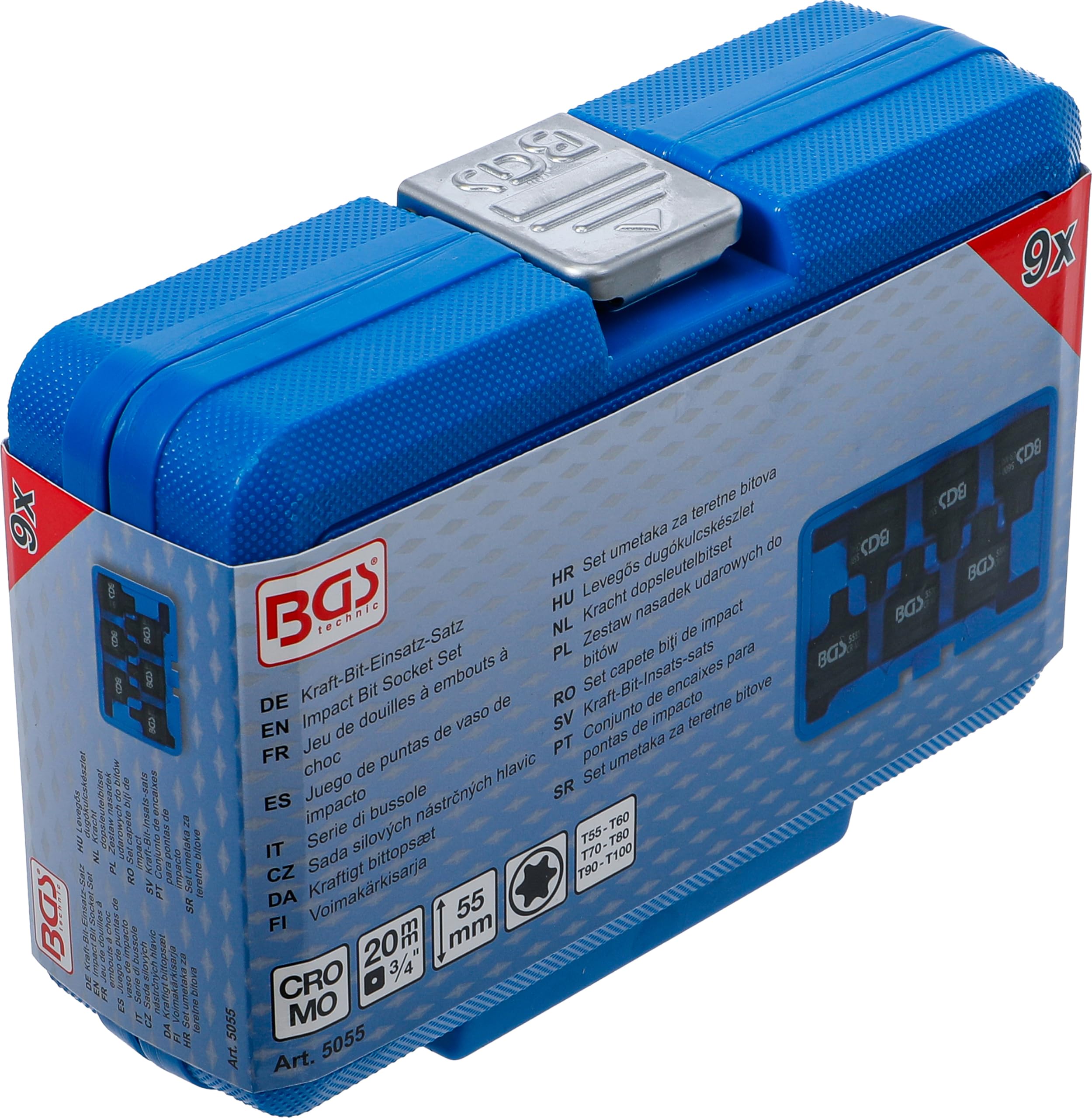 BGS 5055 | Zestaw nasadek udarowych do bitów | 20 mm (3/4") | profil T (do Torx) T55 - T100 | 6 szt.