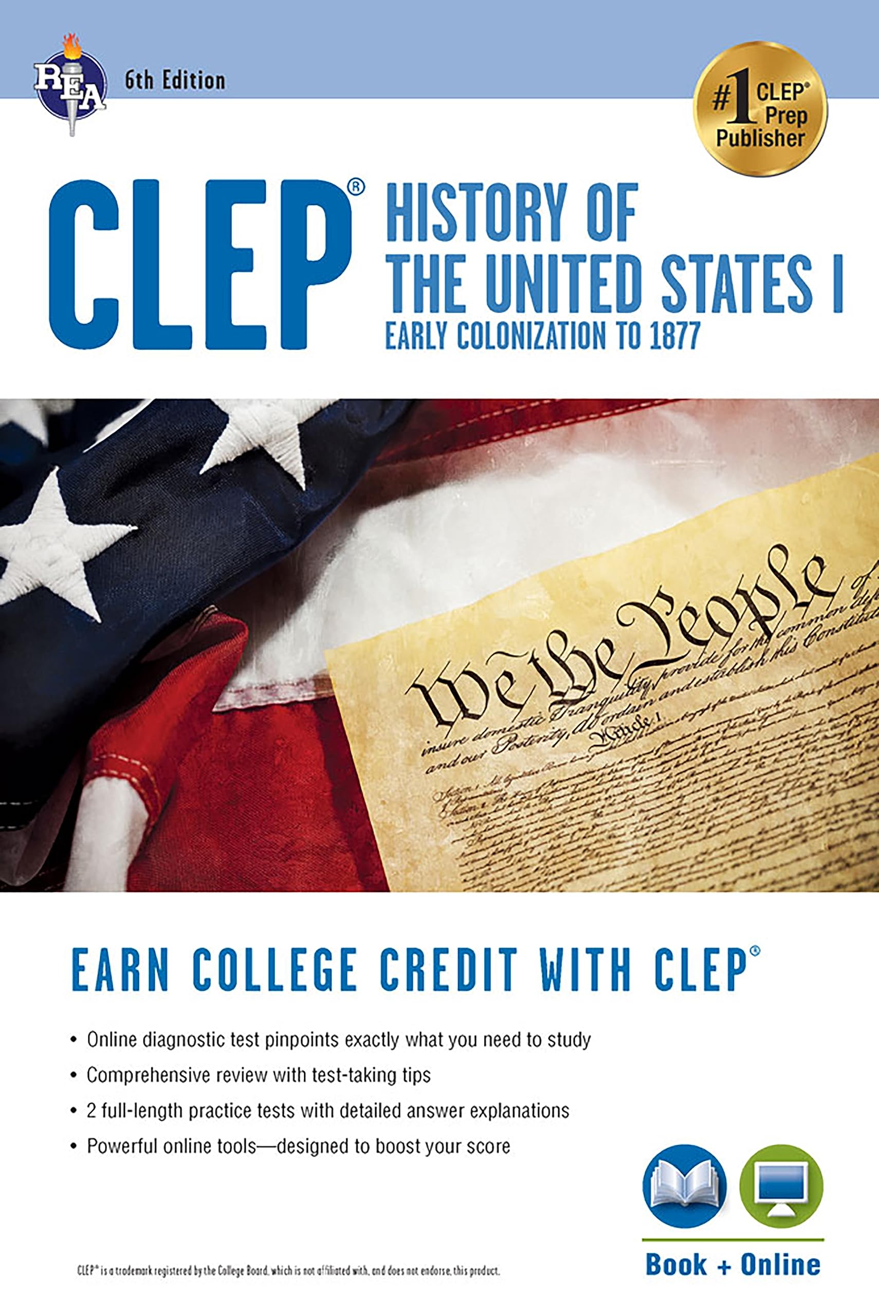 CLEP(r) History of the U.S. I Book + Online (CLEP Test Preparation)