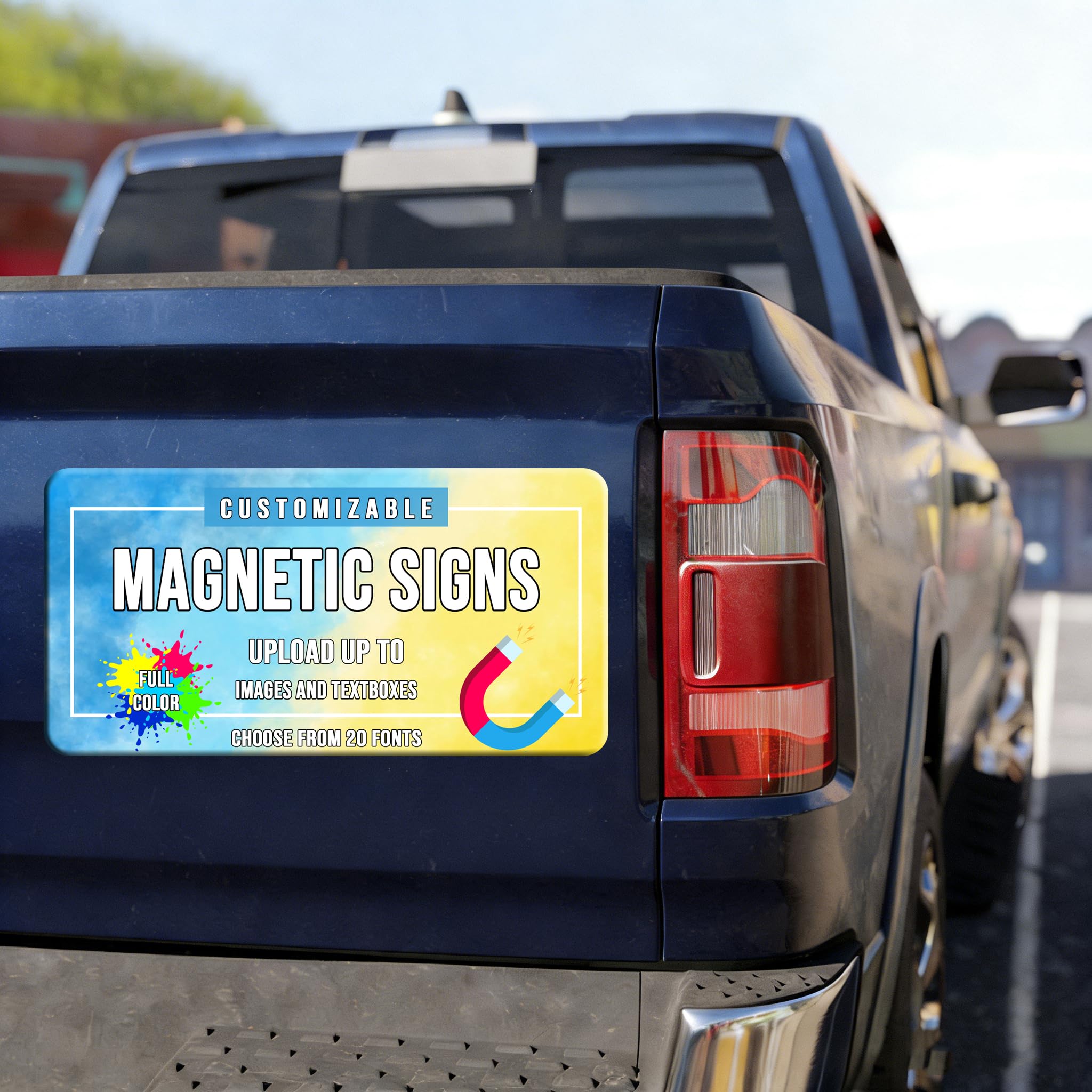 Autocollants magnétiques personnalisés, Aimant de Voiture avec Texte/Logo/Image, Résistant Intempéries Réutilisable - 60 x 43 CM