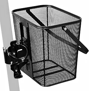 Heavy-Duty Electric Scooter Basket with Bottle Holder, 70lb Capacity