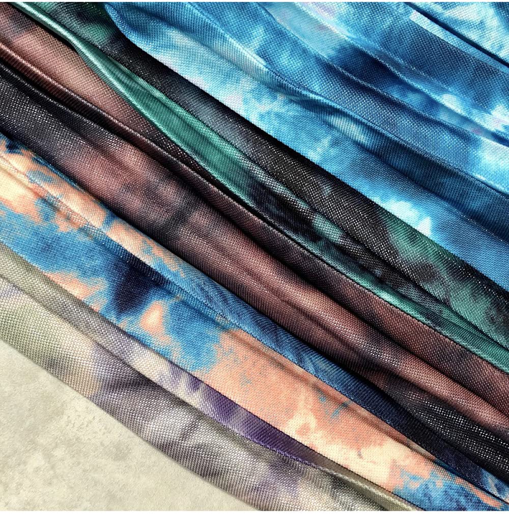 Falda para Mujer,Faldas Midi De Cintura Alta Tie Dye Acordeón Fruncido Verano Moda Casual Falda Plisada De Una Línea con Cinturón para Niña Fecha De Vacaciones Carnaval Fiesta De Bodas