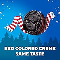 Vista 5 de OREO Galletas de sándwich de chocolate en crema roja edición limitada galletas navideñas 125 libras