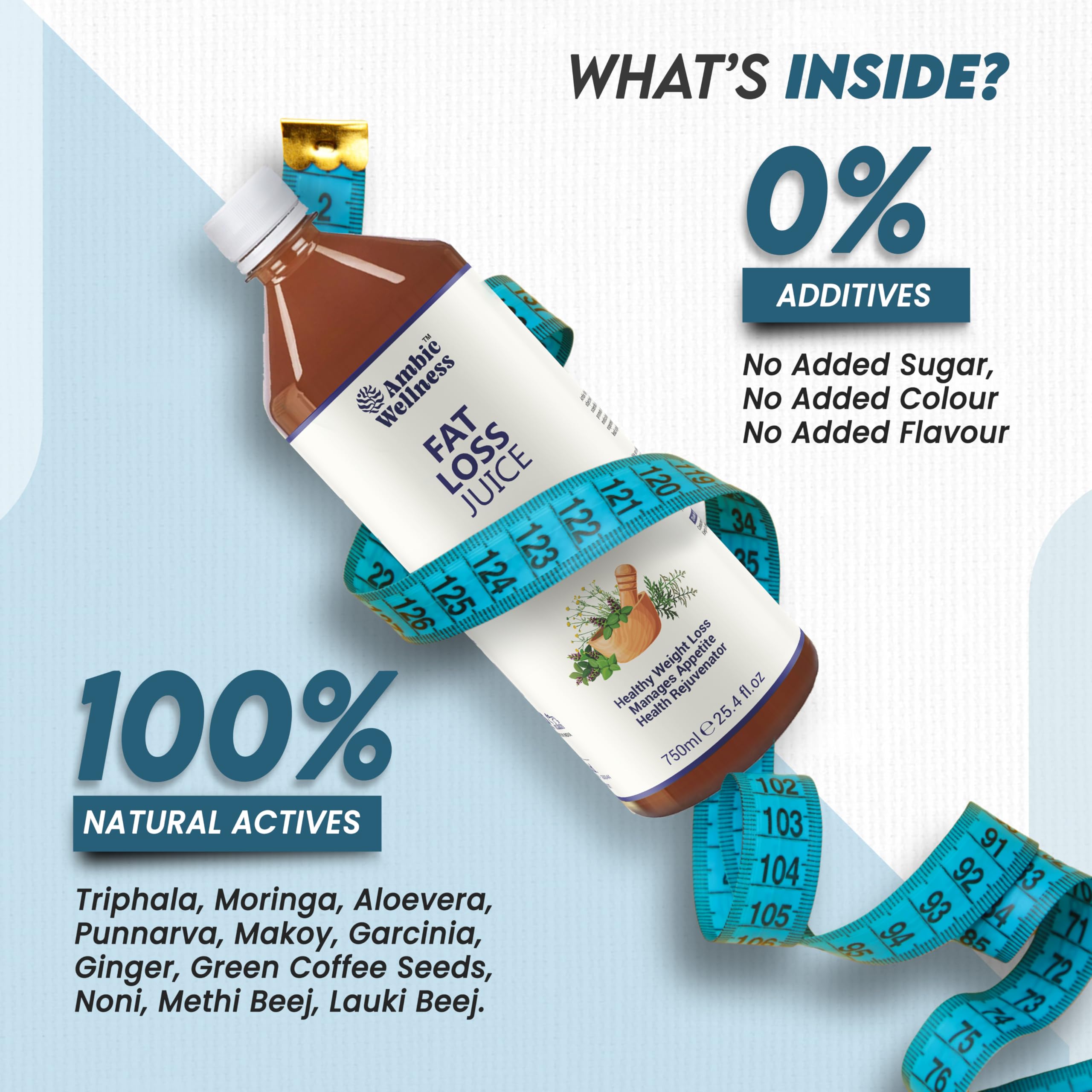 Ambic Wellness Fat Loss Juice for Weight Management - 750ML | Natural Noni Juice With Garcinia Cambogia, Triphala & Green Coffee Seeds 4