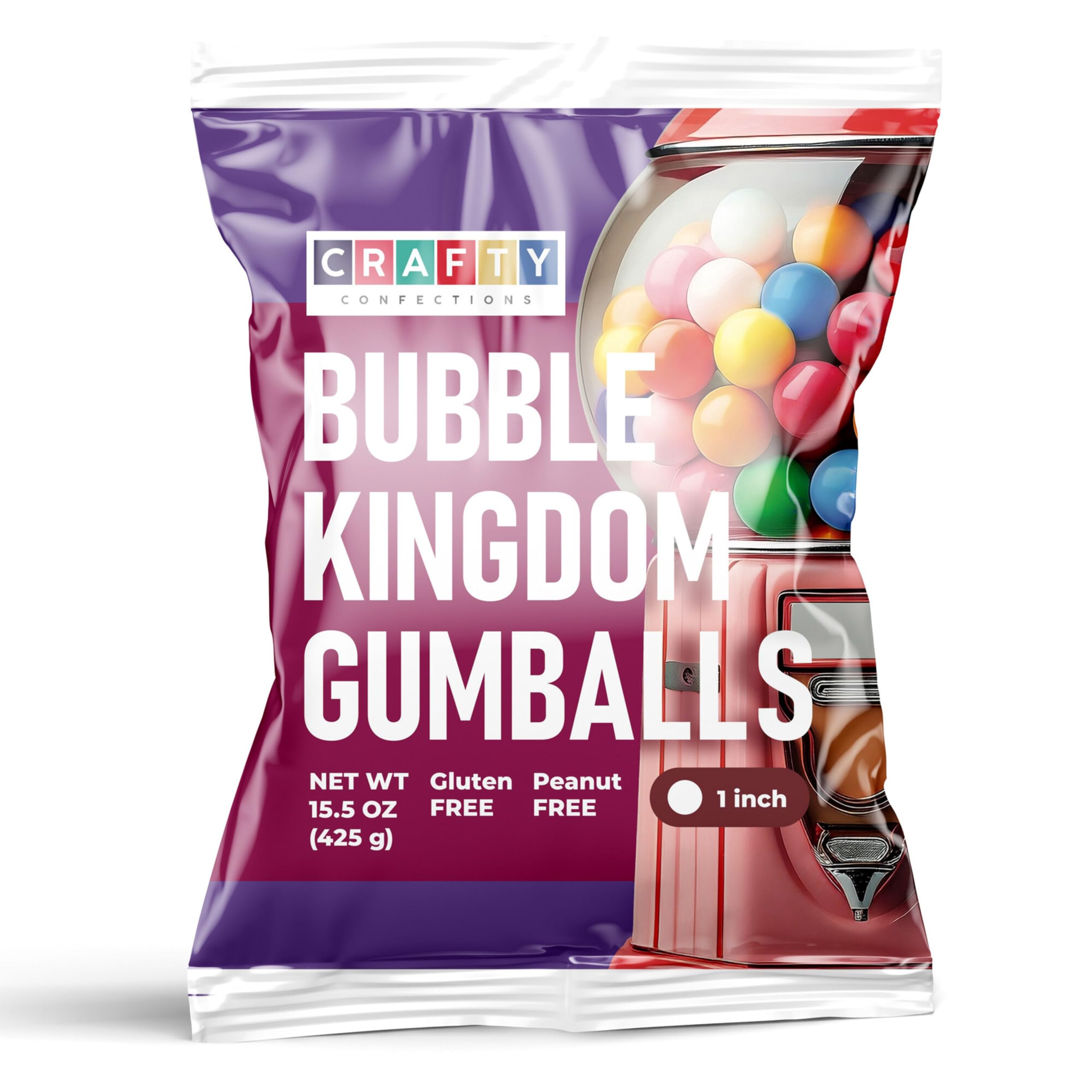 Chewing Gum for Kids - 1 Inch Large Gumballs - 50 Pcs Gum Balls - Assorted Flavors Double Bubble Chewing Gum -for Kids