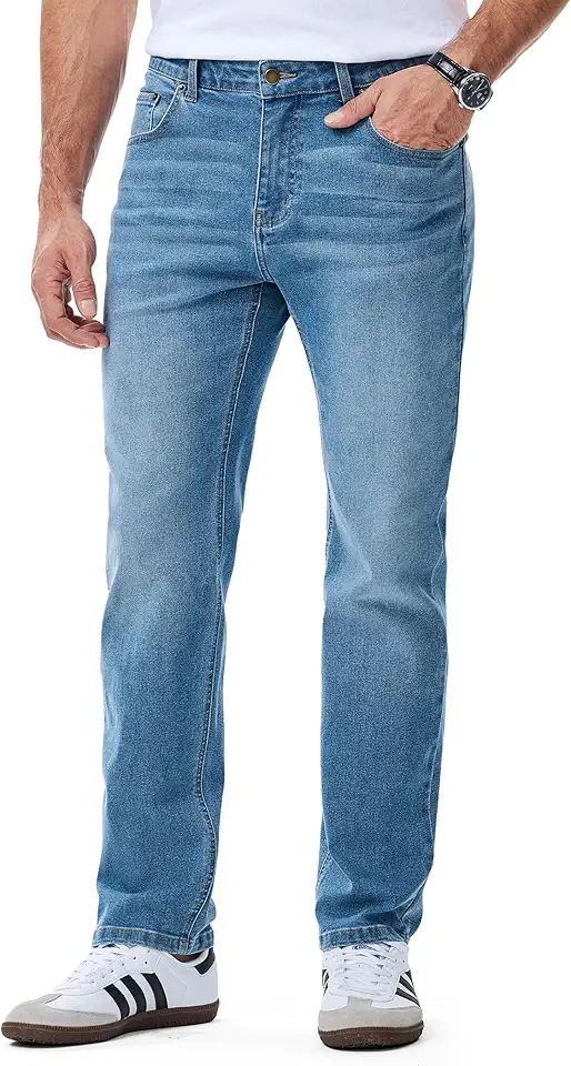 JMIERR Men's Jeans Regular Fit Straight Stretch Classic Casual Denim Pants