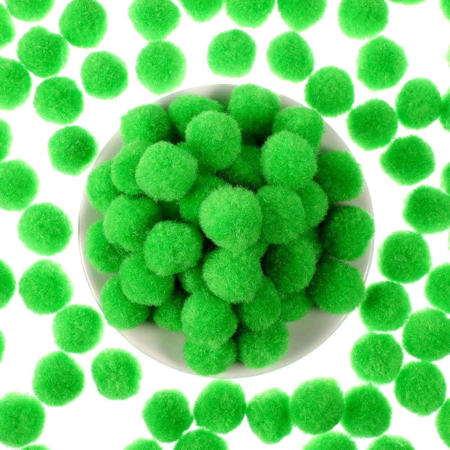 150 Pieces Pom Poms, 1 Inch Green Fuzzy Pompom Puff Balls, Craft Pom Poms for DIY Arts, Mother's Day Decorations, Home Decorations, Crafts Projects Creative Decoration - Image 2