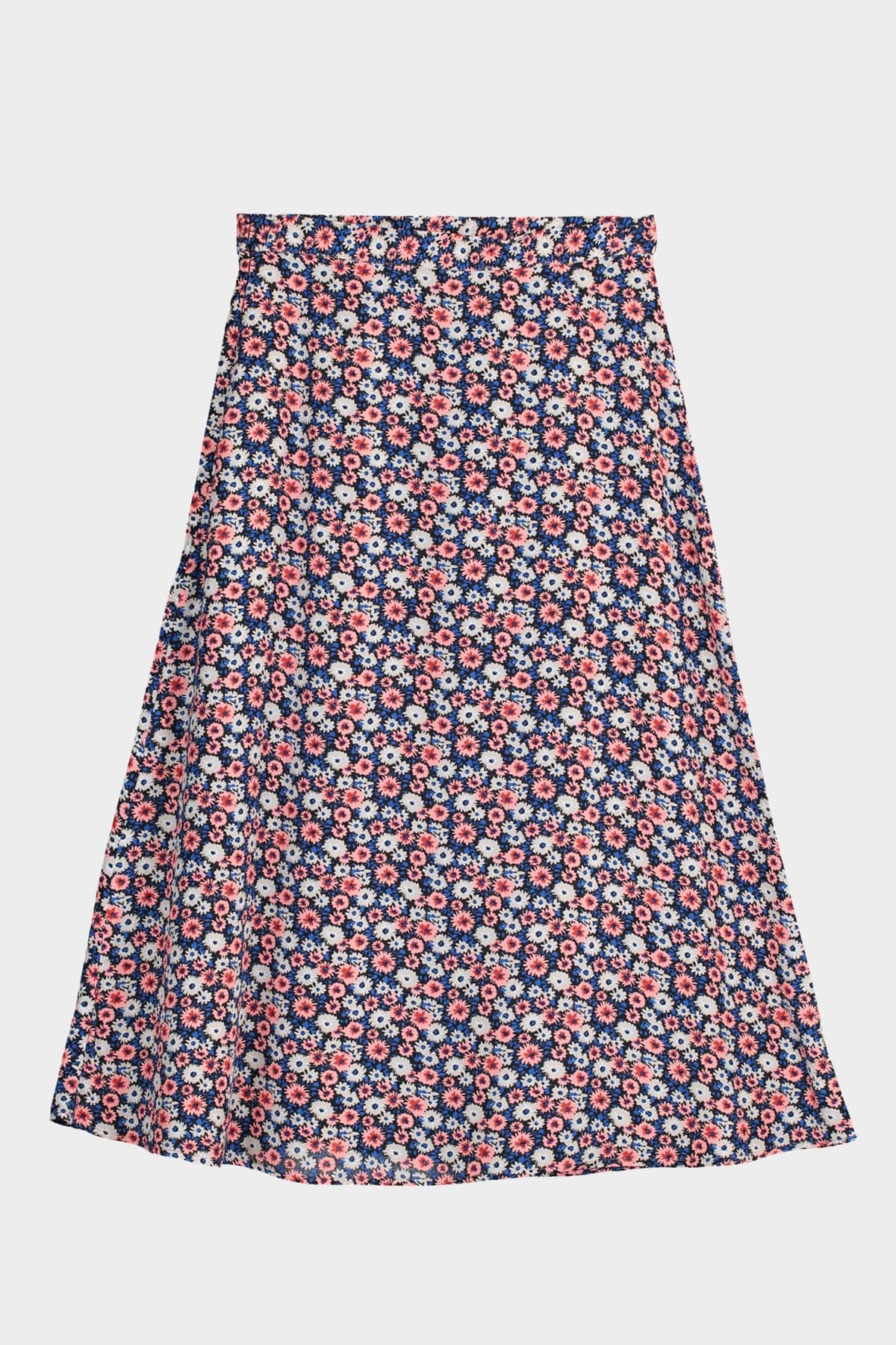 Trendyol Women's Black floral Patterned teardinner Skirt, 40