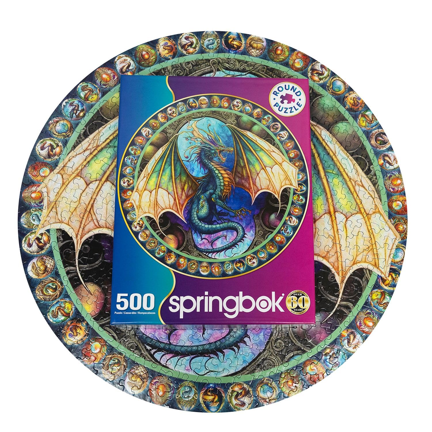 Amazon.com: Springbok's Dragon Heart 500 Piece Round Jigsaw Puzzle
