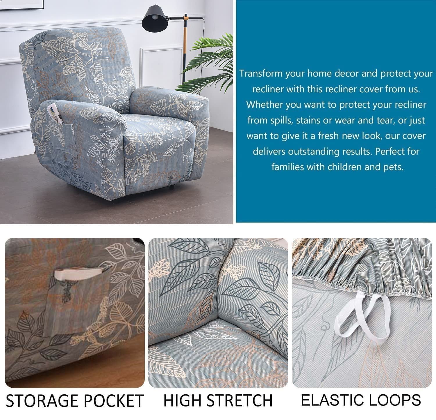 Copripoltrona Reclinabile Universale - Fodera Elasticizzata Lavabile Per Divani 1/2/3 Posti - Foto 6