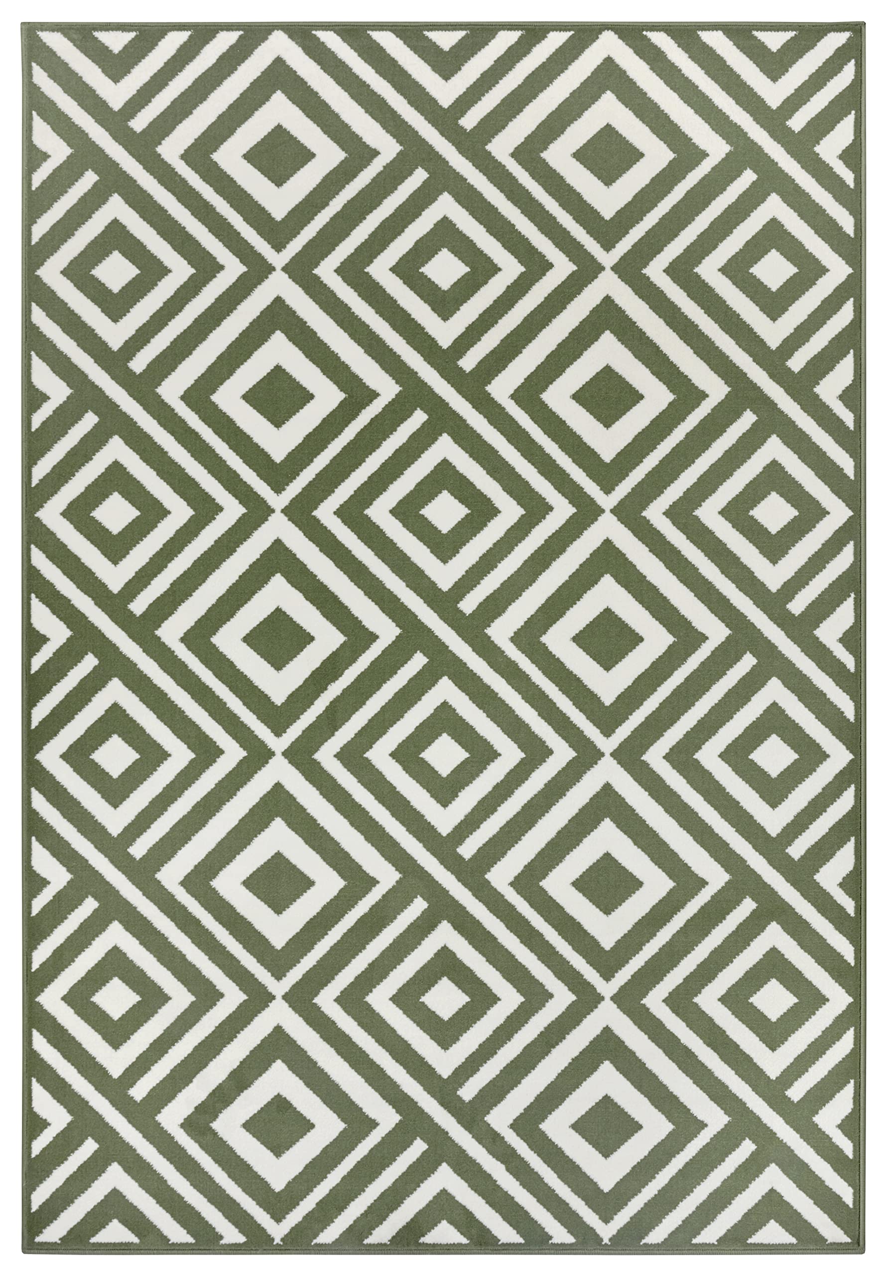 Zala Living Art Tapis de Salon en Velours à Poils Courts - Design Moderne pour Salon, Chambre, Salle à Manger, Bureau, Cuisine - Vert, 160 x 230 cm