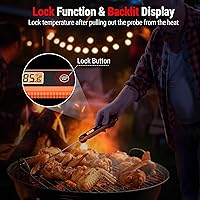 Vista 4 de ThermoPro Digital Instant Read Meat Thermometer for Grilling Waterproof Kitchen Food Thermometer with Calibration & Backlight Baking Bread Candy