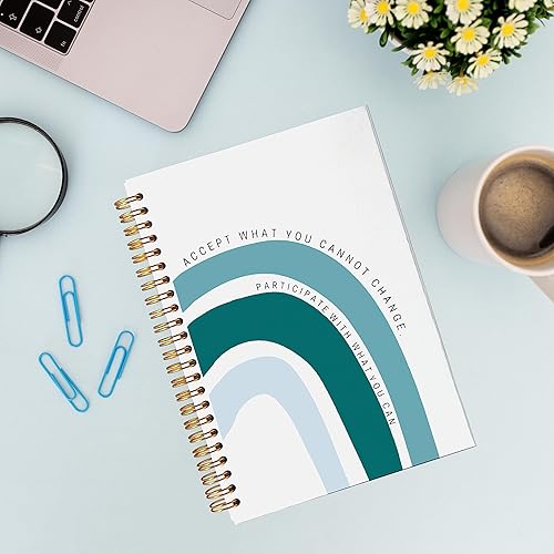 Miniatura 2 de VNWEK Radical Acceptance Mental Health Mindfulness - Cuaderno de espiral azul arcoíris de 5.5 x 8.3 pulgadas, cuaderno de espiral de tapa dura con
