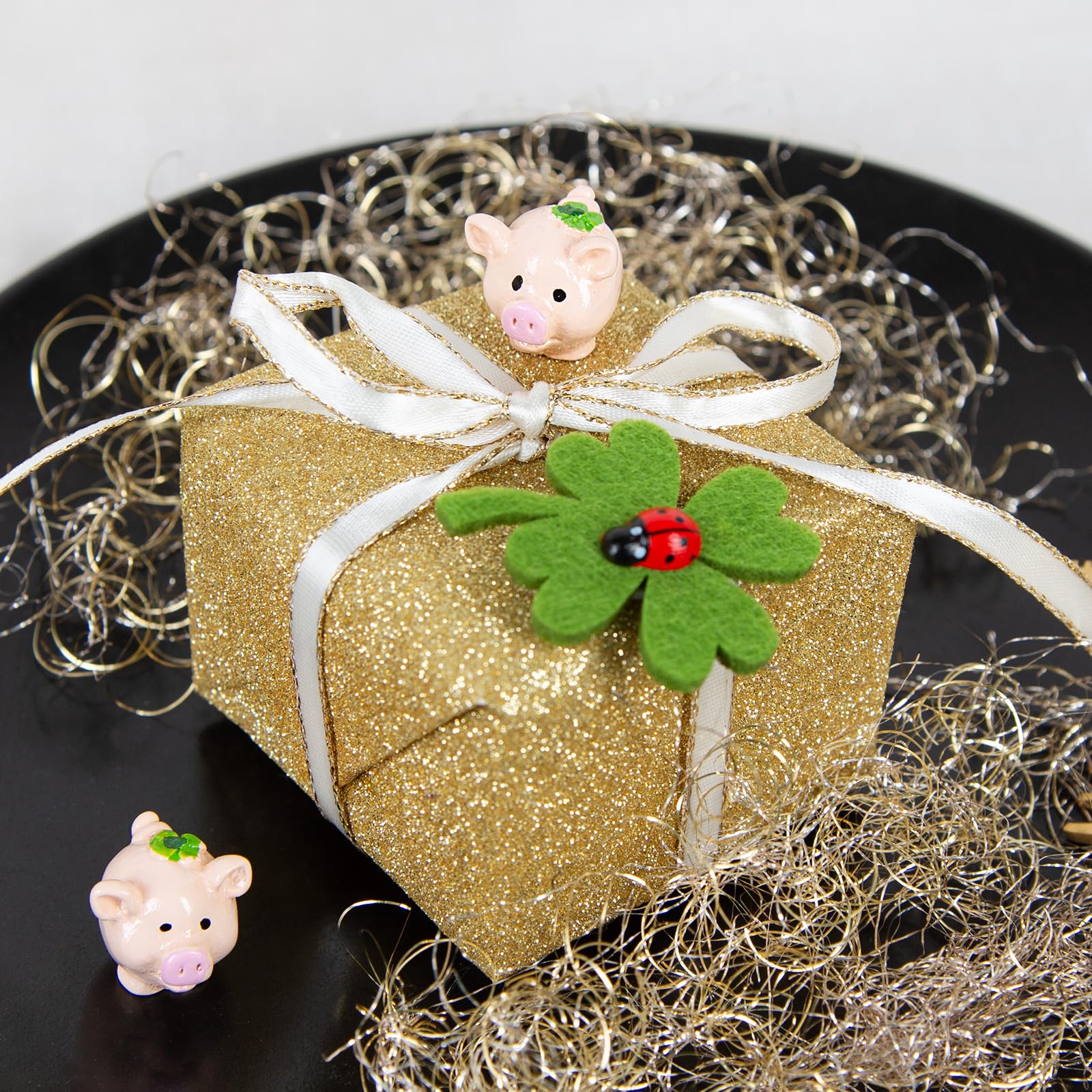 100 Pezzi Quadrifoglio Portafortuna In Feltro - Verde, Per Decorazione San Patrizio, Fai Da Te - Foto 2