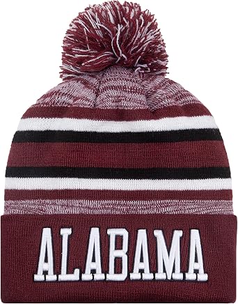 Football University Beanie Hat Winter Knit Men Cuffed Stylish Sport Hats Fashion Women Toque Cap with Pom