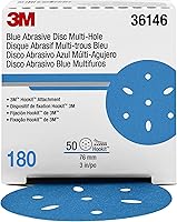 Vista 26 de 3M 3M-36172 Hookit Disco abrasivo azul, multi-agujero, 6, grado 80