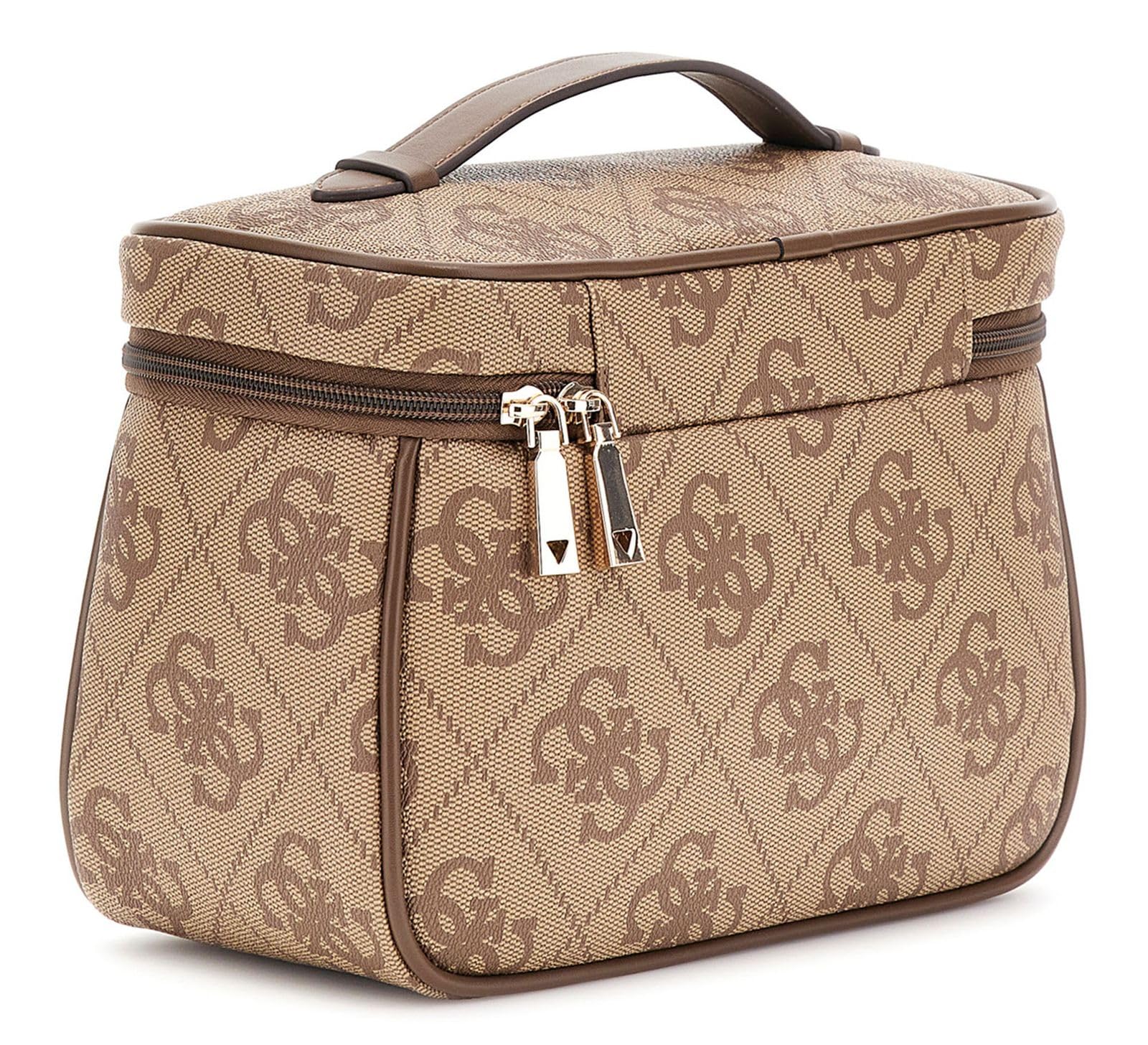 GUESS Toiletry Train Case Latte Logo/Brown