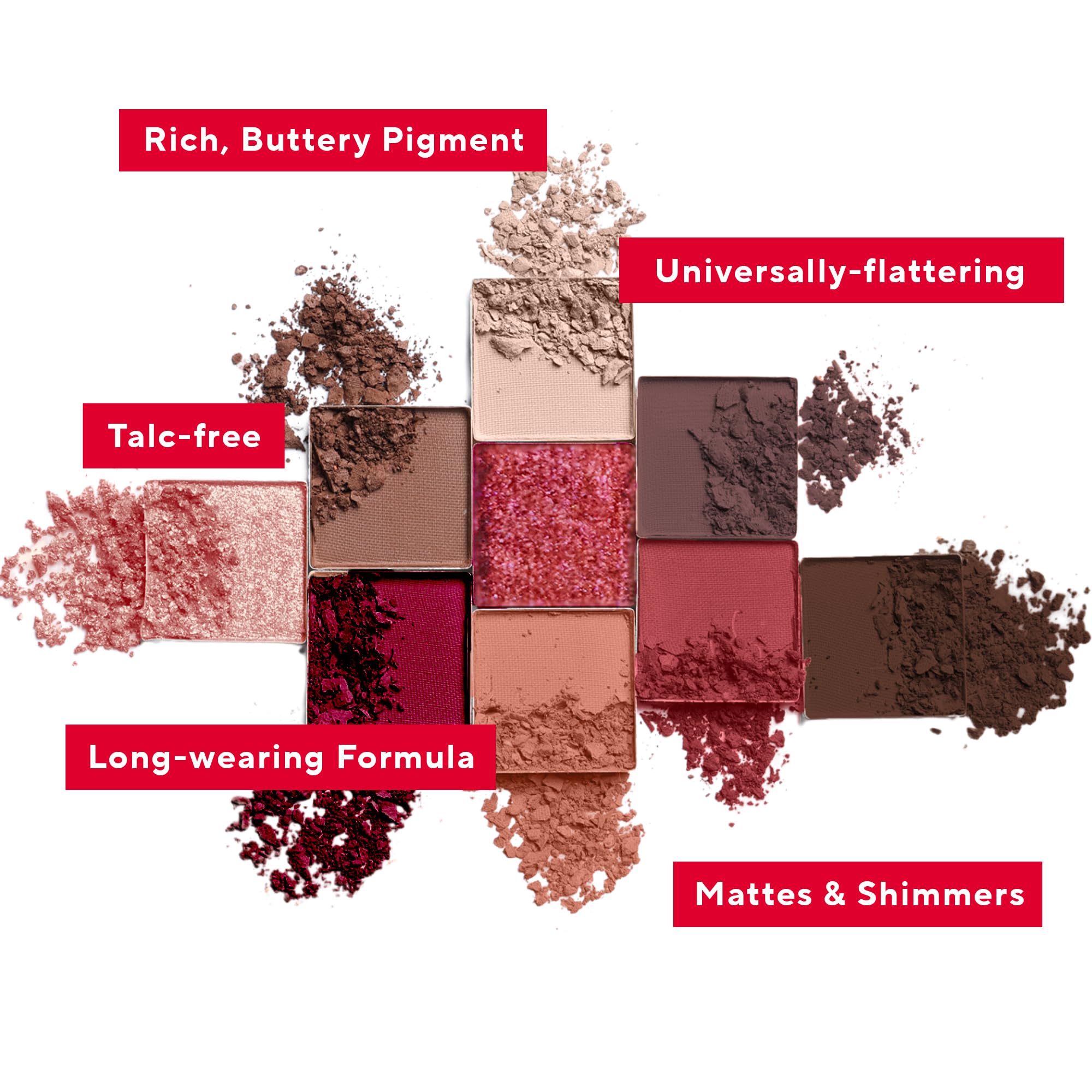 Mirabella True to You Metallic Eye Makeup Palette - 18 Colors of Talc Free Eyeshadow Primer Included & Highly Pigmented Eyeshadow Palette Kit w/Matte & Shimmer Shades - Buff