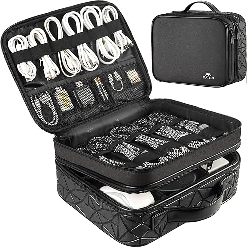 MATEIN Estuche organizador de cables con divisor ajustable, bolsa de archivo de cable de DJ para equipo de DJ, instrumentos de sonido y accesorios